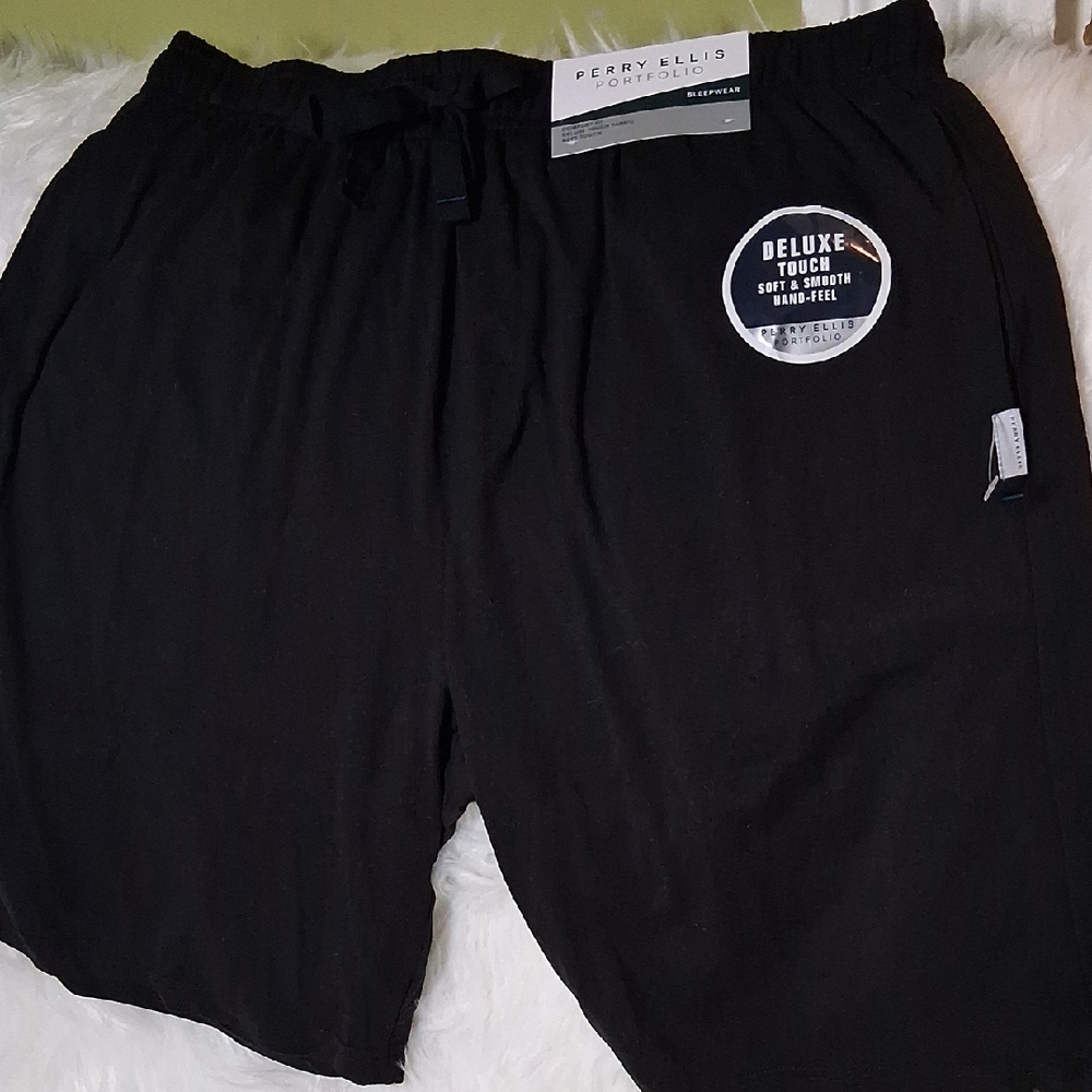 Perry Ellis Black Athletic Shorts with Elastic Waistband
